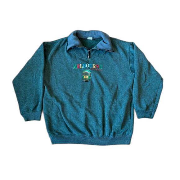 VINTAGE SPORTS PERFORMANCE MELBOURNE AUSTRALIA TRAIN EMBROIDERED SWEATER MEDIUM - Picture 1 of 7